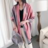 Strips Printed Scarf Spring Autumn and Winter Cashmere Thick Scarf Air Conditioning Room Shawl for Women Fashion Embroidered Warm Scarf