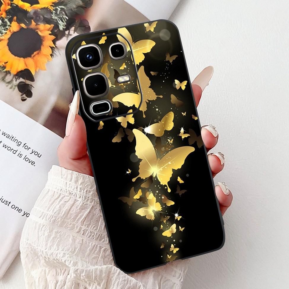 For Infinix Note 50s X6870 Back Cover For Infinix Note 50s 5G Case Silicone Fashion Luxury Flowers Cute Cat Funny Painted Bumper