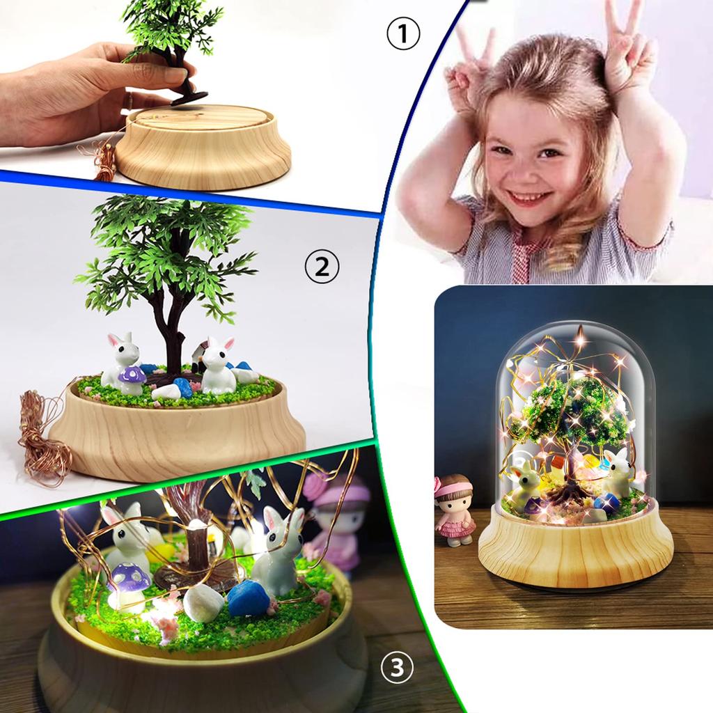 Chomiya Handmade Кролик Ночной Светильник Купол Форма Сборка Типа Для Детей и Начинающих Легкий DIY Игрушка Ремесло Набор Украшения Искусство Ремесло Интерьер День Рождения