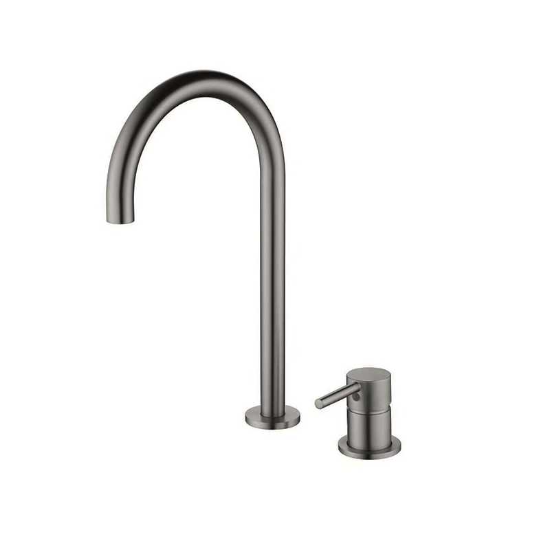 Никель/Серый Латунь Отдельный Смеситель для Раковины в Ванную Комнату Двух отверстий Однорычажный Горячий и Холодный Смеситель для Умывальника для Дома