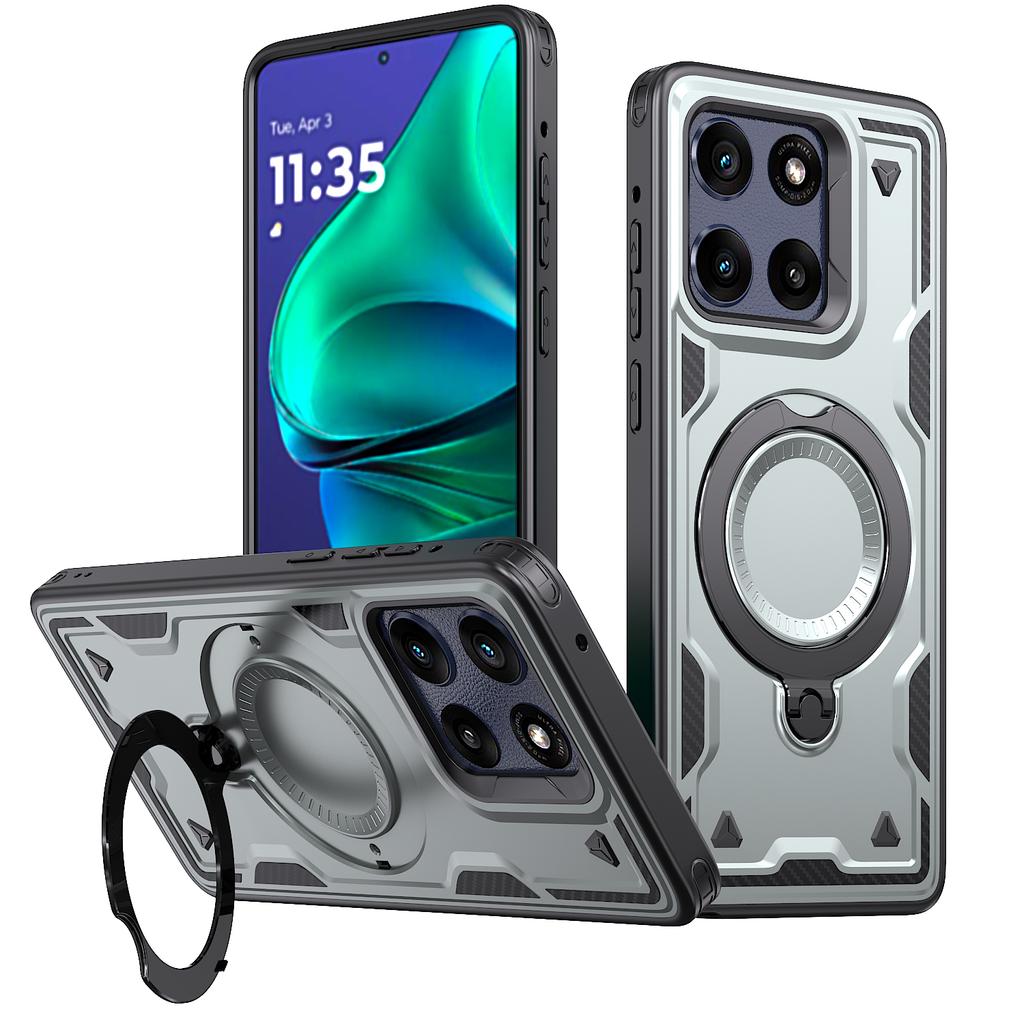 Ударопрочный чехол-броня для Motorola Edge 60 Pro Fusion G Play 2026 Power Stylus 5G 2026 Вращающаяся на 360° магнитная подставка Задняя крышка