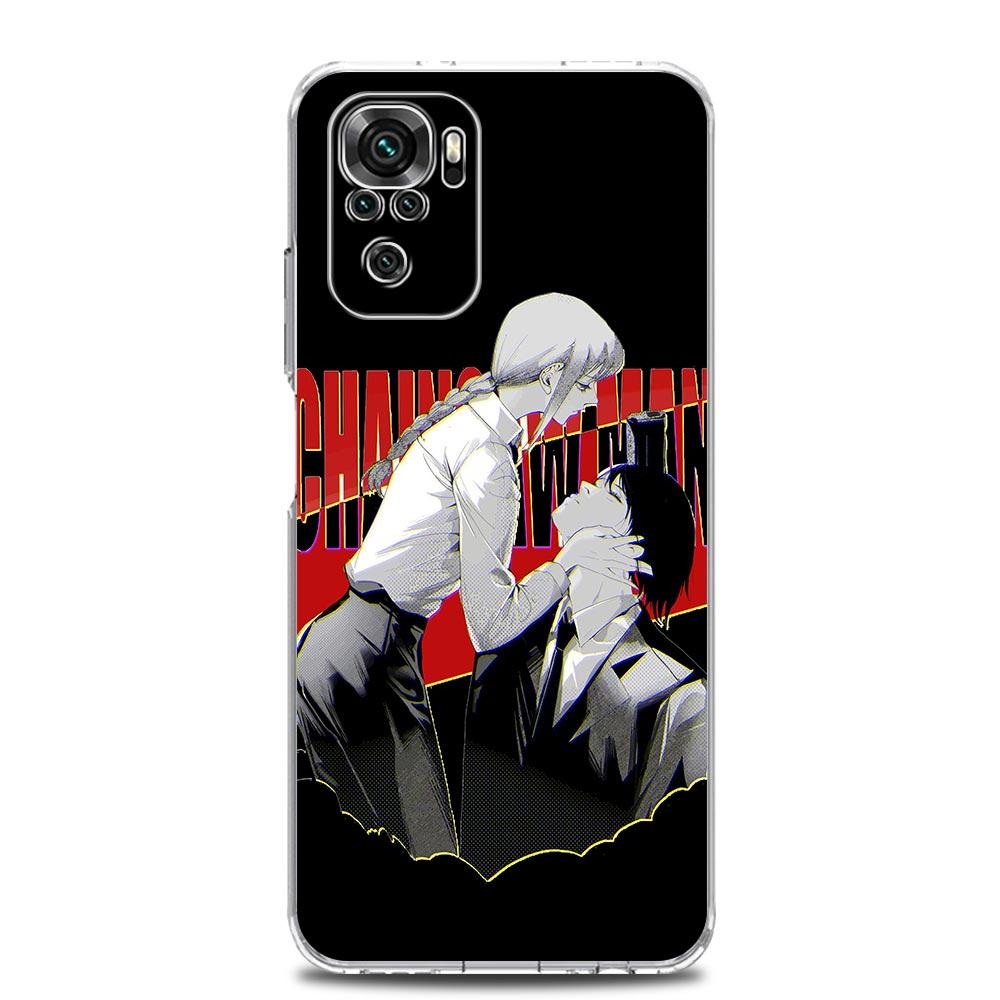 Чехол для телефона с аниме Denji Chainsaw Man Makima для Xiaomi Redmi Note 12 11 9S 9 8 10 Pro Plus 7 8T 9C 9A 8A K40, игровой прозрачный чехол