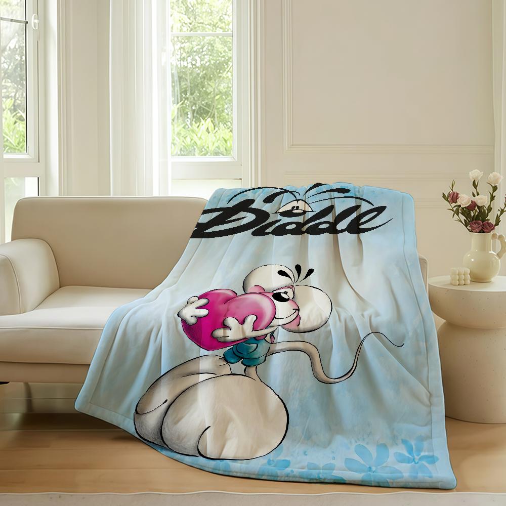 Cartoon D-Diddl-S Cute Blanket Warm Soft Suitable For Bedroom Sofa Bed Living Room Office Travel Camping Gifts