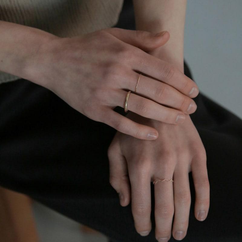 Modernlike 14k базовый повседневный золотой кольцо-нить набор для многослойной носки