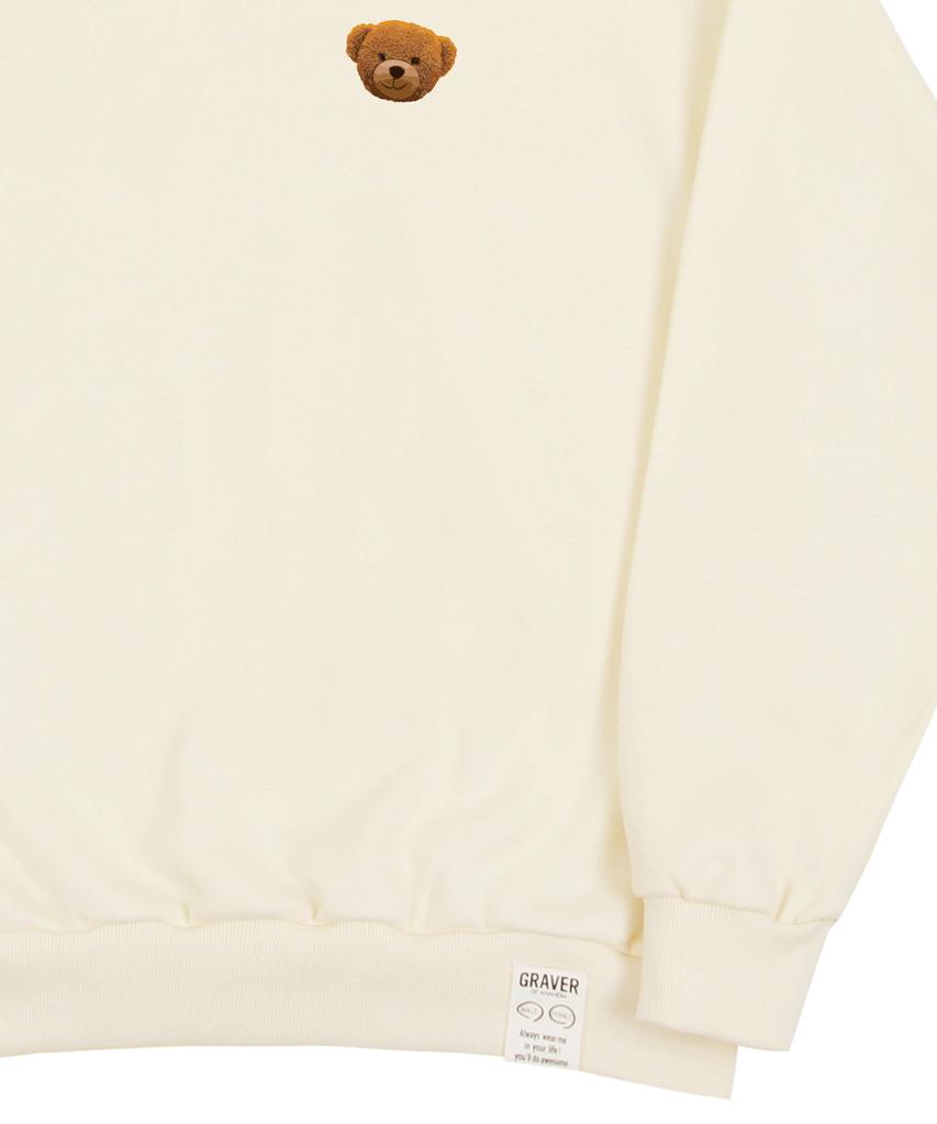 GRAVER [Unisex] Small Of Bear Sweatshirt_Cream