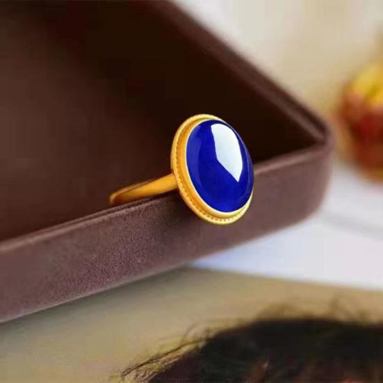 Кольцо из натурального камня в этническом стиле, регулируемые кольца для пальцев, овальные украшения из драгоценных камней для женщин, подарок на годовщину, день рождения, свадьбу