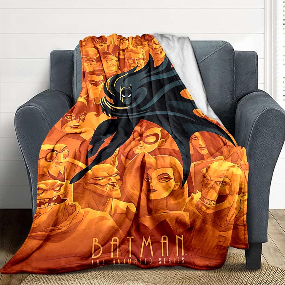 1pc Batman Blanket Lightweight Flannel Throw For Sofa, Bed, Travel, Camping, Livingroom, Office, Couch, Chair, And Bed