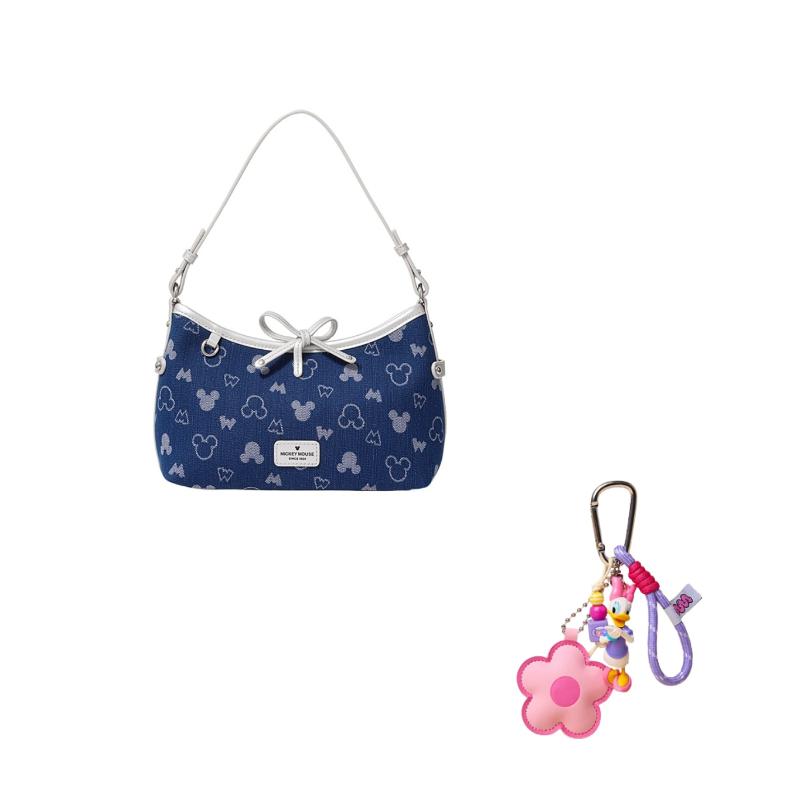 Disney Mickey Vintage Style All Over Print Crossbody Bag Fashion Lightweight Casual Versatile Trendy Women bags Denim-Blue DHF51917
