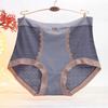 Lady Underpants Lace High Waist Solid Color Thin Tummy Control Elastic Panties Seamless Good Breathability Daily Sport Briefs