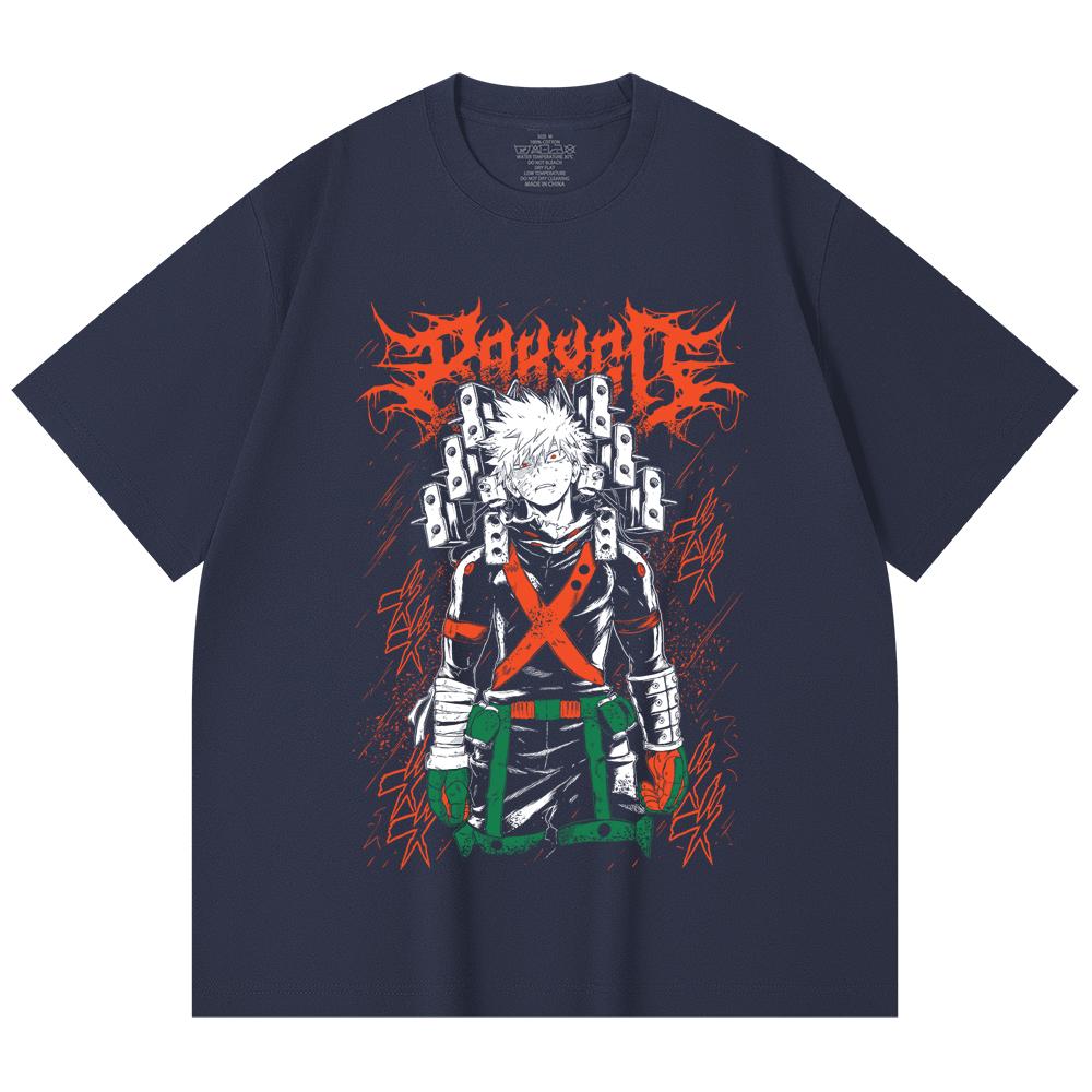 230 Gsm 100% Cotton My Hero Academia V24 Bakugo Print Unisex Heavy Cotton T Shirt