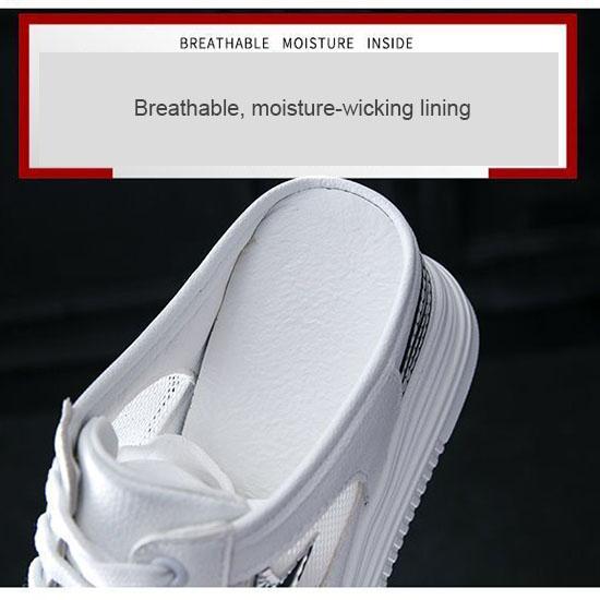 Женские летние дышащие тапочки на высоком каблуке с толстой подошвой, обувь для ленивых на толстой подошве, женская обувь без шнуровки с увеличенной подошвой