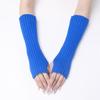 Изысканный вязаный чехол на руку 30 см, перчатки без пальцев, однотонные, с открытыми пальцами, для женщин, девушек, подруг