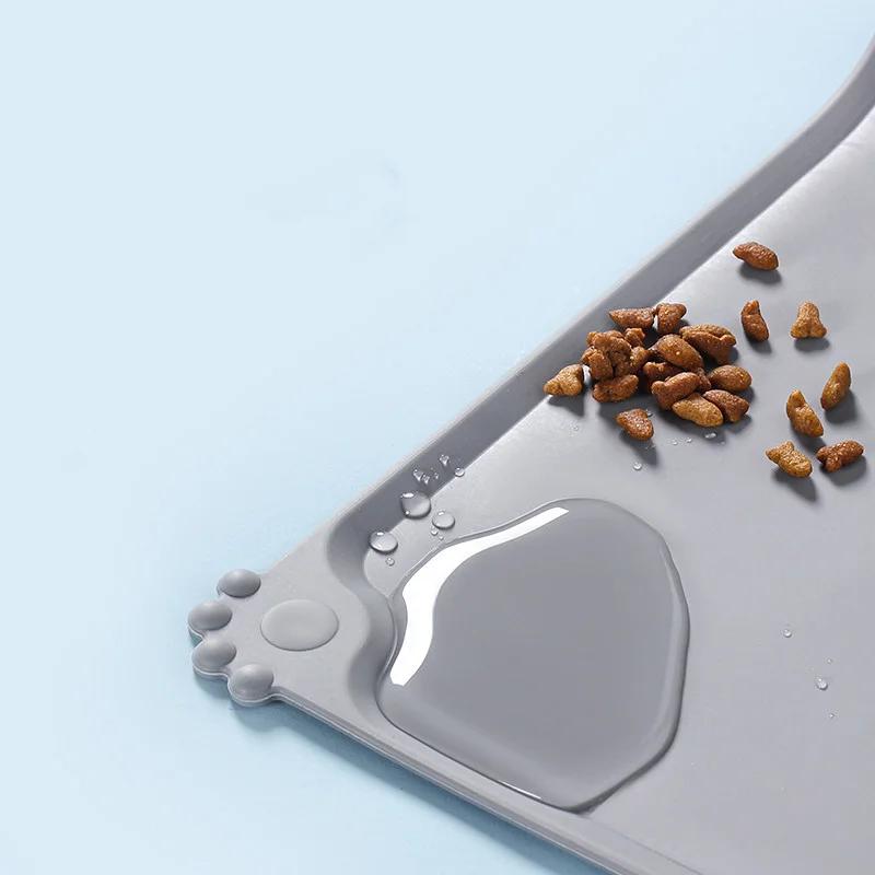 Силиконовый коврик для корма для домашних животных с высокими бортиками - Водонепроницаемый и антипригарный коврик для кормления для собак и кошек - Подставка-поднос для кормушки против проливания