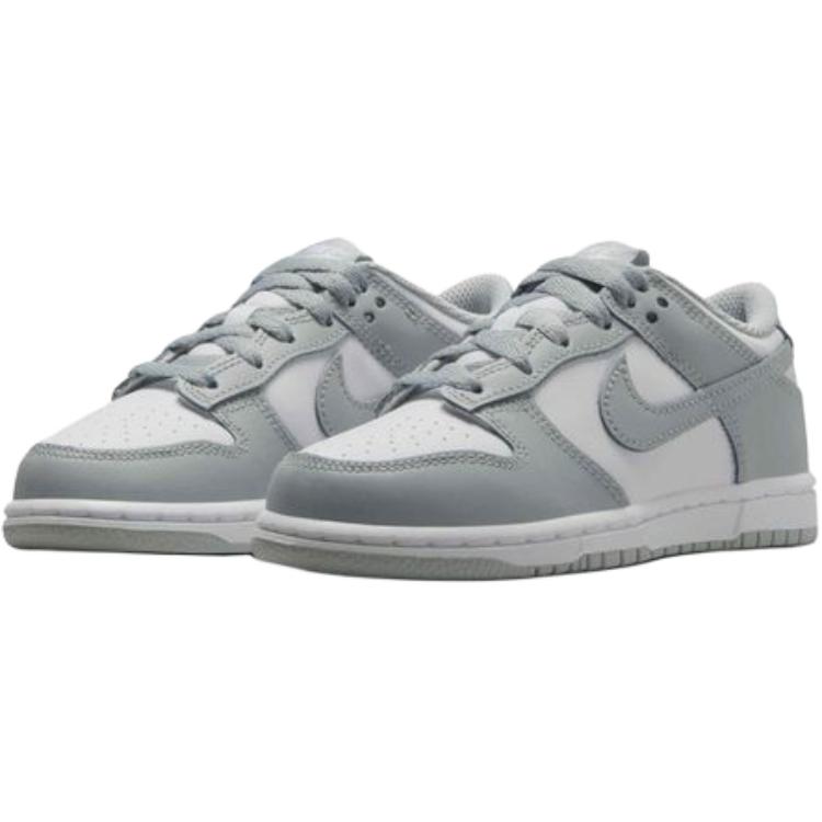 Nike Кроссовки Dunk Low для детей, скейтбординг, Белый Серый, Дети 3-7 лет FB9108-123