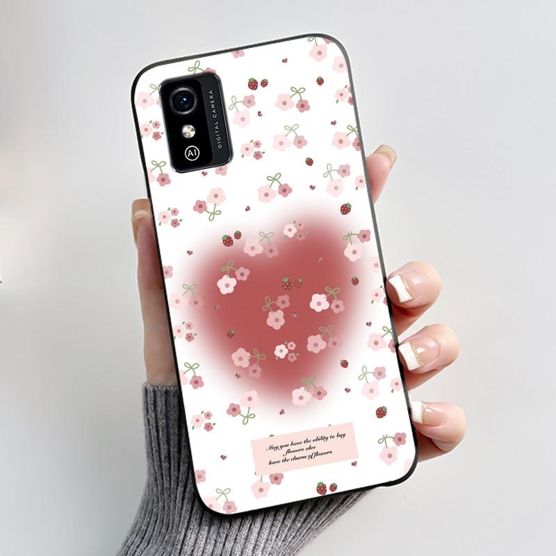 Printing Pattern Case For ZTE Blade L9 Soft Silicone Black Shell Cover Cute Flower Cartoon Casing