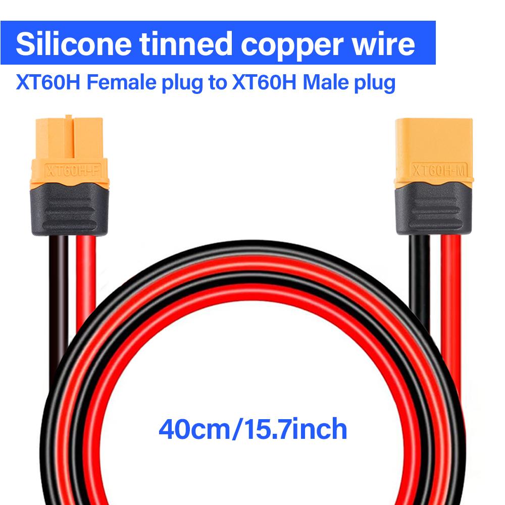 XT60H Female Plug To XT60H Male Plug Адаптер Соединитель 14AWG Высококачественный Силиконовый Луженый Медный Провод Удлинитель 40 см