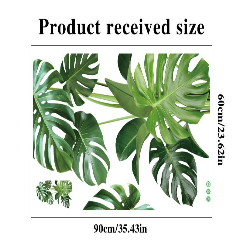 Зеленая наклейка на стену с растением для украшения дома, дизайн листьев, легко наносится и снимается, домашнее настенное искусство