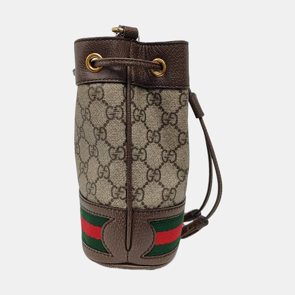 [Pre-Owned] Gucci Ophidia Mini Bucket Bag 'Beige/Ebony' - Very Good #1AA7OWV