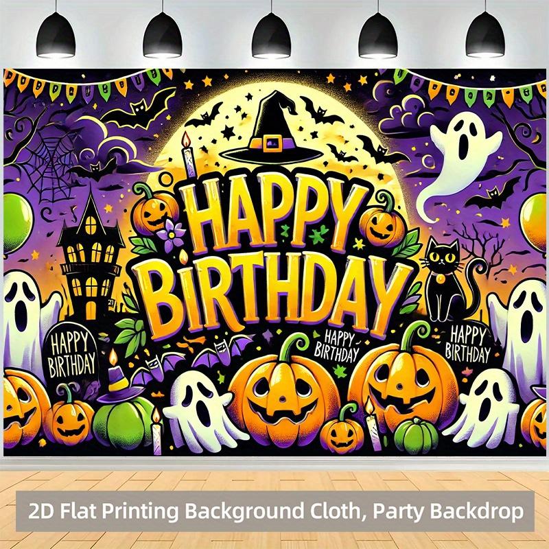 1 piece of 2D background fabric Halloween-themed birthday celebration background fabric multi-functionalzyc