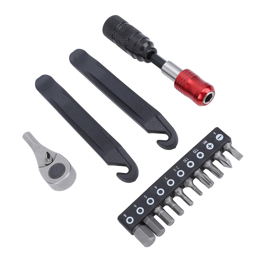 Набор велосипедных трещоточных ключей Мультитул Велосипедные лопатки для бортировки шин Портативный набор для обслуживания велосипеда с отверткой