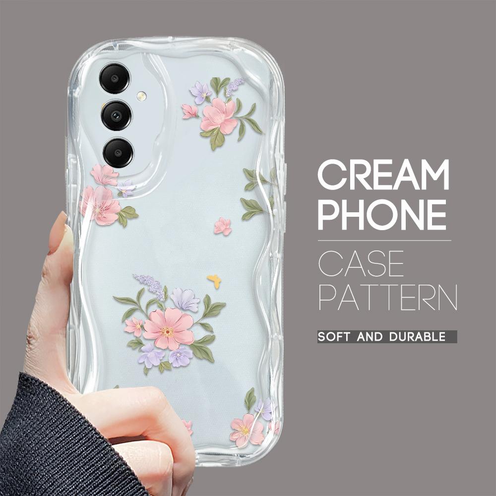 Милый мультяшный узор, кремовая текстура, мягкий силиконовый чехол с волнистыми краями, чехол для телефона Samsung