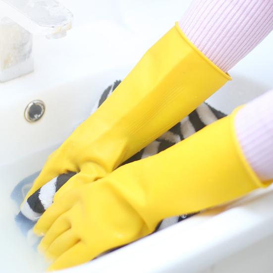 2 Pairs Rubber Dishwashing Gloves Housework Kitchen Car Waterproof Gloves Excellent Grip Protect Care