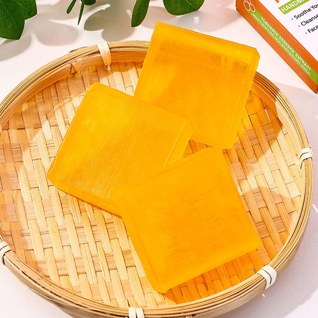 Мыло с маслом куркумы и имбиря, мыло ручной работы, очищающее и увлажняющее 80 г мыла