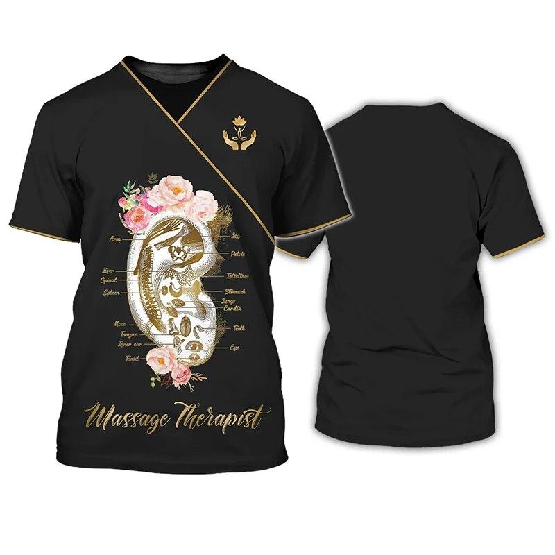 Massage Therapist 3D Print T-shirt Uniform Workwear Woman Men Streetwear T Shirts Harajuku Tees Tops Unisex Oversized Clothing