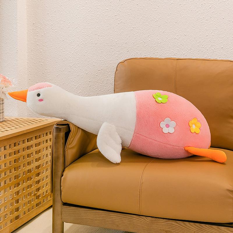 Милая подушка-плед в виде гуся с цветущей сакурой, плюшевая игрушка, кукла для сна в кровати для девочки, кукла для прилавка на ночном рынке
