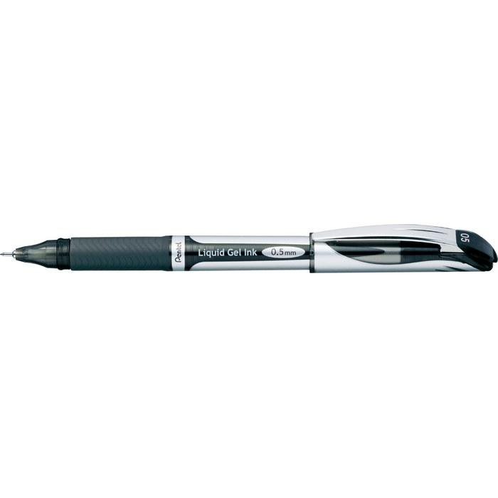 Шариковая ручка Pentel EnerGel 0,5 мм Серебристая 10 шт. Черная