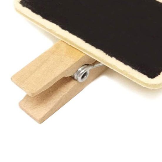 50Pcs Mini Chalkboard Signs Wooden Clip Reserved Table Signs Cute Mini Message Board for Memo Note Taking
