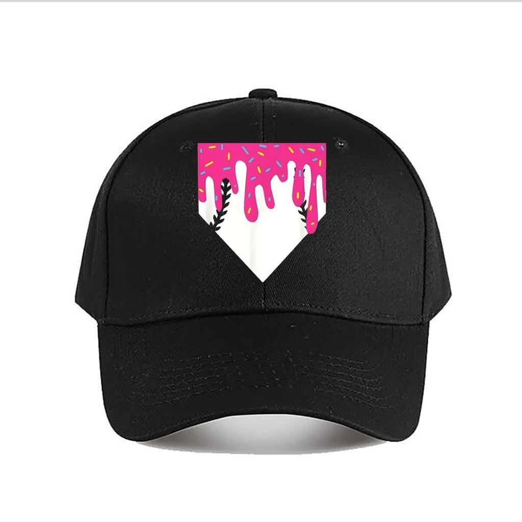 Black s Baseball Diamond Drip Sprinkle Graphic Baseball Cap Fashion Unisex Sunhat Womens Outdoor Sports Snapback Cap