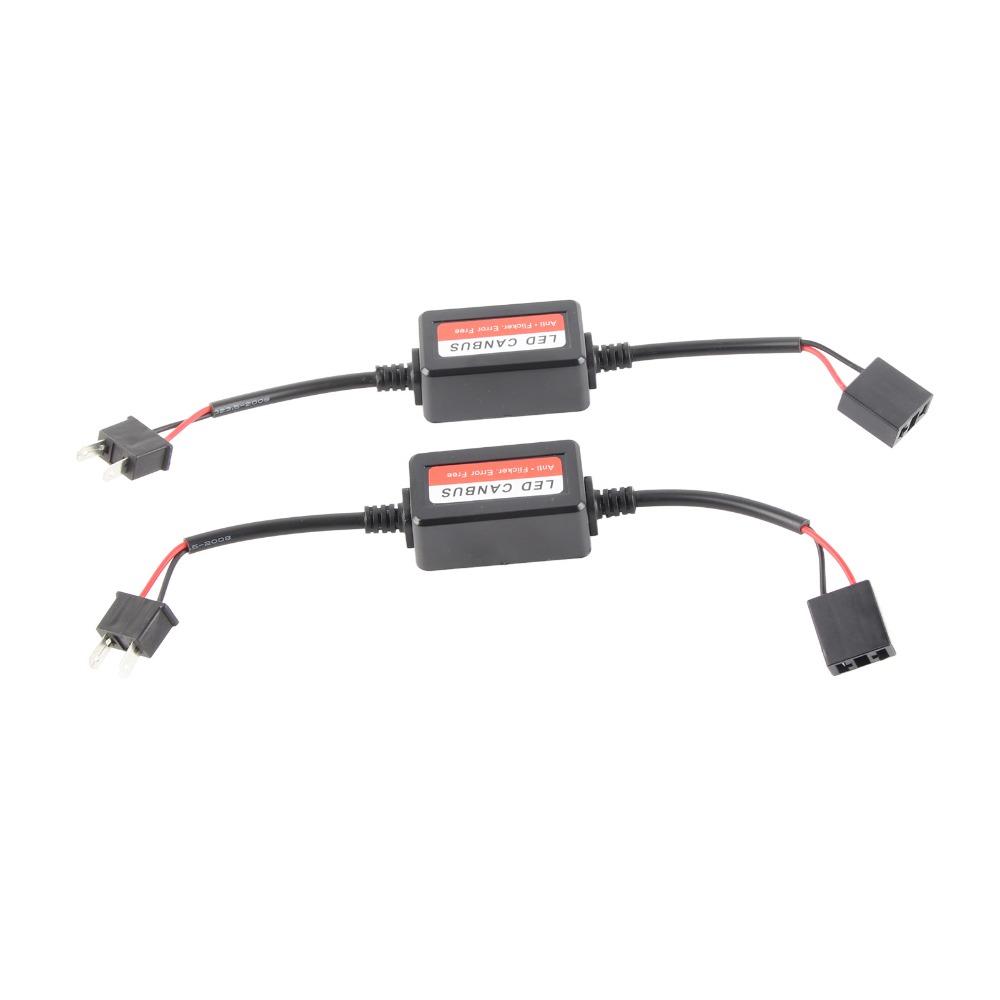 2PCS Plug And Play Car LED Headlight Decoder Radio Audio Compatible Error Free Canceller