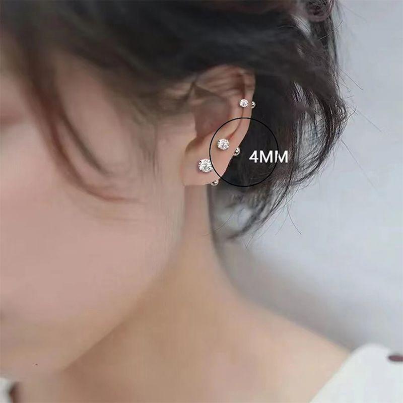 1 пара циркониевых серег для женщин, серьги-гвоздики с ушной костью и хрящом, спиральные серьги-гвоздики