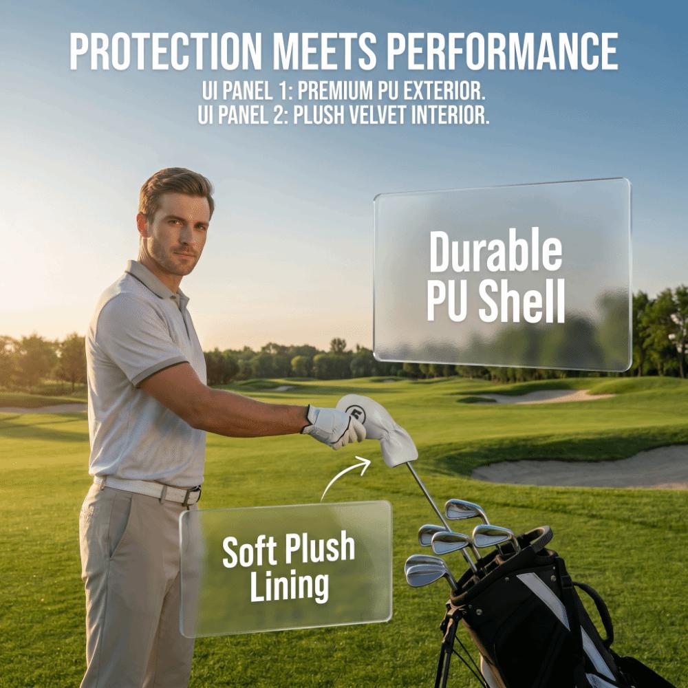 9pcs Plush Lining Golf Iron Head Covers Soft Plush Lining Iron Headcovers  Daily Golf Training