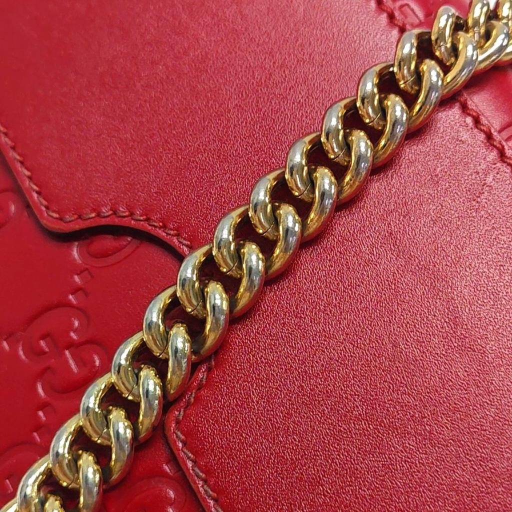 [Pre-Owned] Padlock Metal Lock Buckle Bag Monogram Logo Embossed Leather Box Bag Chain Shoulder Crossbody Bag Small - Very Good #11F65M