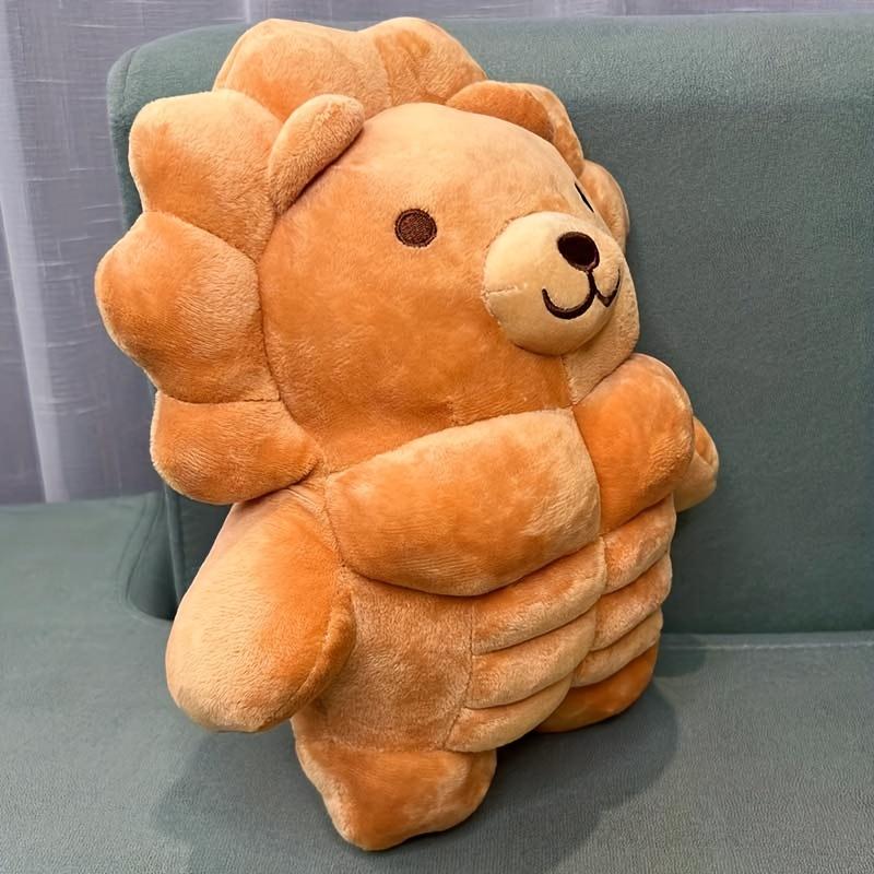 MINISO Милый большой мускулистый плюшевый мишка, Забавная плюшевая подушка, Милая мягкая плюшевая кукла-животное Лев