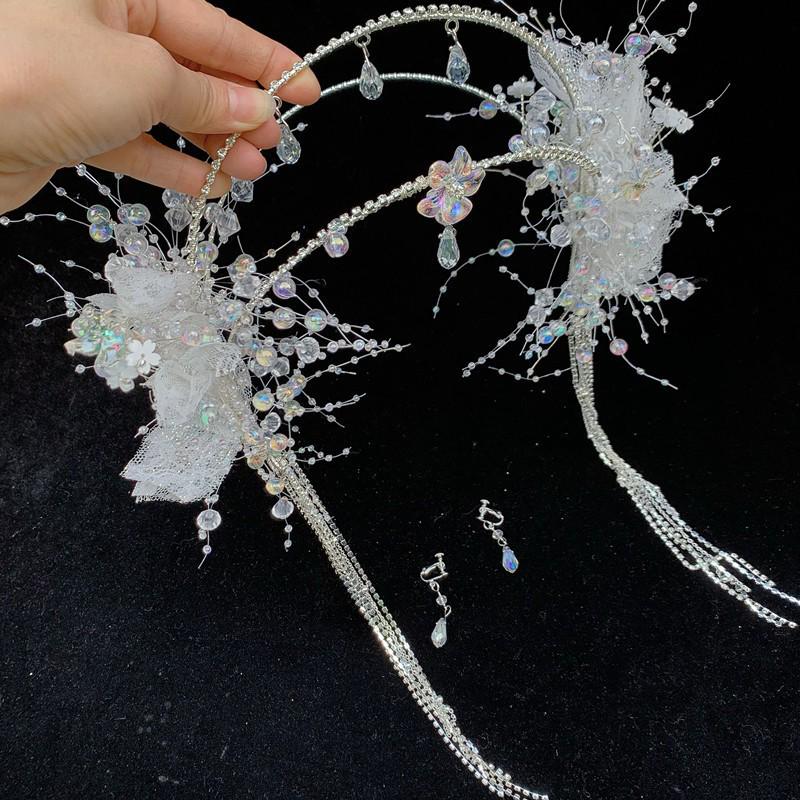 2023 Tassel Pearl Bow Hair Clip for Women – Elegant Fairy Headdress