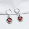 Серьги-подвески в форме сердца, инкрустированные красным кристаллом, серьги-капли из сплава, идеальные женские украшения для женщин, на каждый день и для вечеринок
