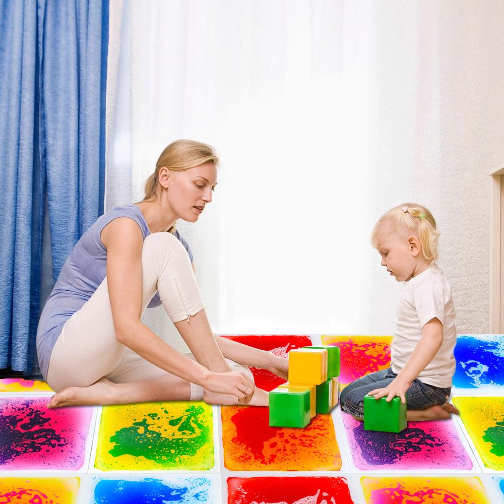 Жидкая сенсорная плитка для пола 30x50 см - Перетекающий ПВХ пазл-кирпич