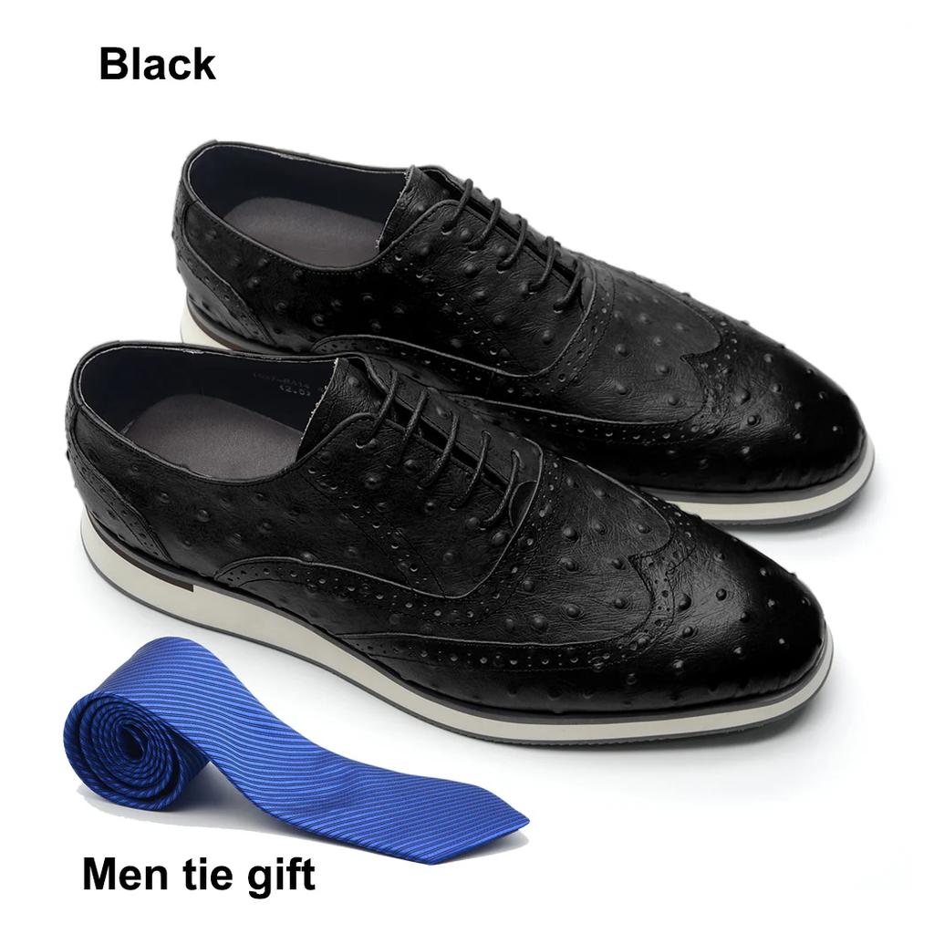 Роскошные мужские оксфорды ручной работы из натуральной коровьей кожи на шнуровке, с крылышками, броги, с узором под страуса, коричнево-синие, повседневная обувь для мужчин