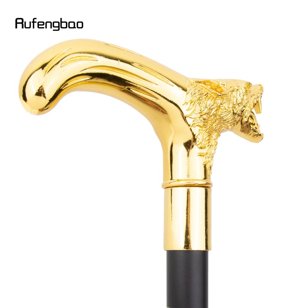 Трость для ходьбы с золотой головой волка, модная декоративная трость для джентльмена, элегантная трость для косплея, набалдашник 92 см