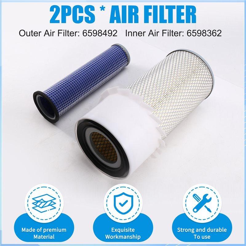 NEW-For Bobcat Loader 753 763 773 853 S150 S175 S185 T190 Replacement Air Filters- Part Numbers 6598362& 6598492