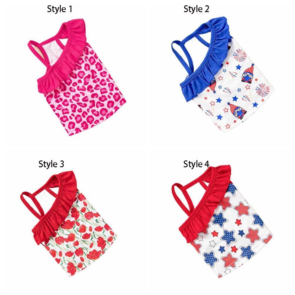 Cartoon Pattern Pet Summer Clothes Soft Cat Suspender Skirt  for Puppy Small Animal