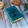 Tree of Life Leather Journal, Sky Blue Leather Bound Notebook, Wedding Guest Boo