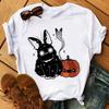 Satan Demon Death Scary T -Shirt Women 'S Demon Print T -Shirt Cartoon Grim Reaper Baphomet T -Shirt