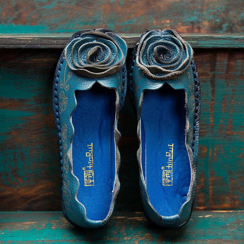 Женские мокасины на плоской подошве, женские туфли ручной работы из натуральной кожи, осенние розы, балетки на плоской подошве, женские туфли Zapatos