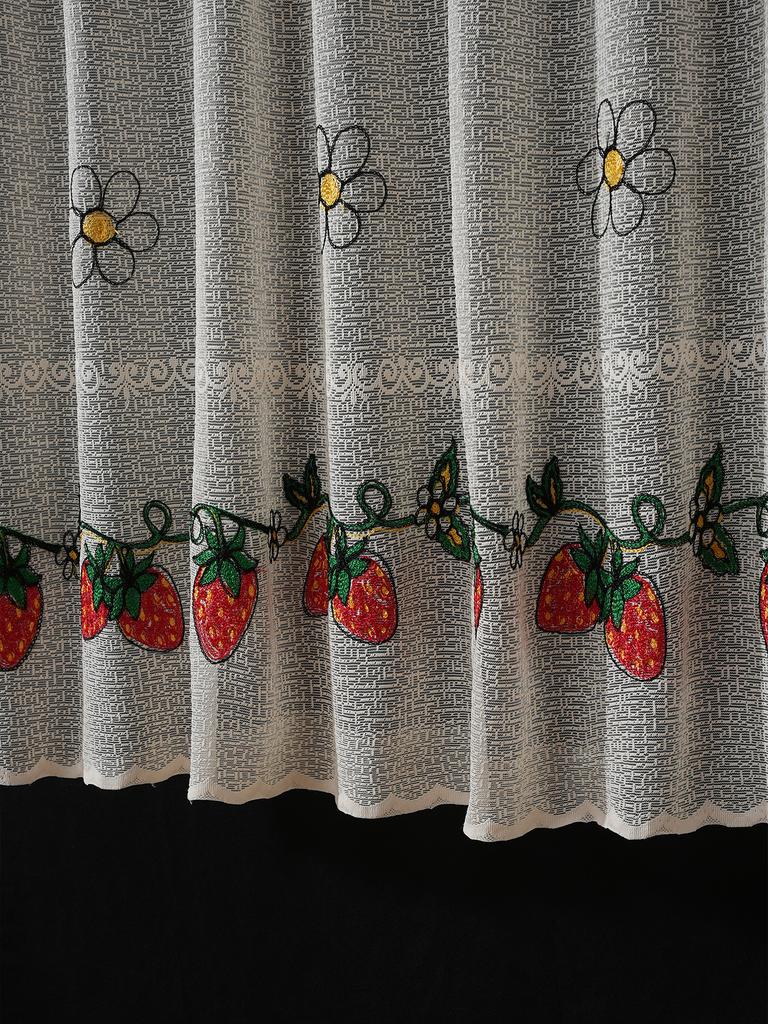Короткие шторы в американском стиле для эркерного окна, без сверления, простой стиль, оконный экран, светопроницаемые, пылезащитные, с клубничным узором