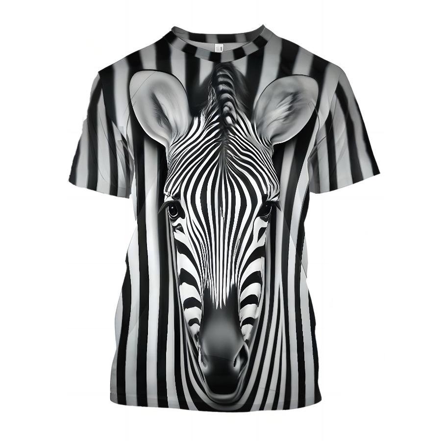Футболки с рисунком жирафа, летние футболки, мужские уличные футболки с 3D принтом Феникса, модные топы с короткими рукавами и круглым вырезом