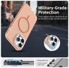 For iPhone 14 Pro Case Compatible with MagSafe TPU+PC+PET Phone Cover Rhinestone Decor Lens Frame